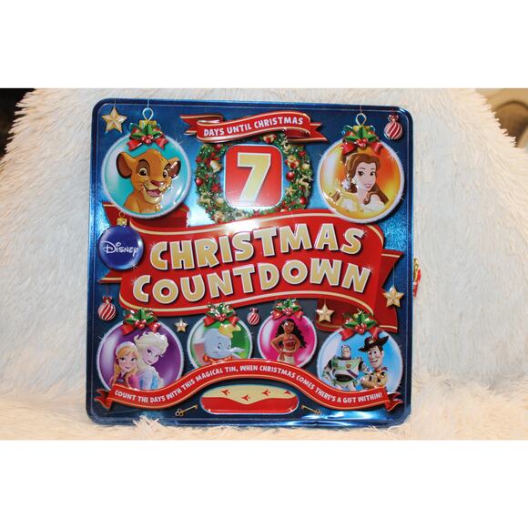 Disney Christmas Countdown Tin Book Set 7 Days w/ Stickers & Lock 2020 - Picture 3 of 5